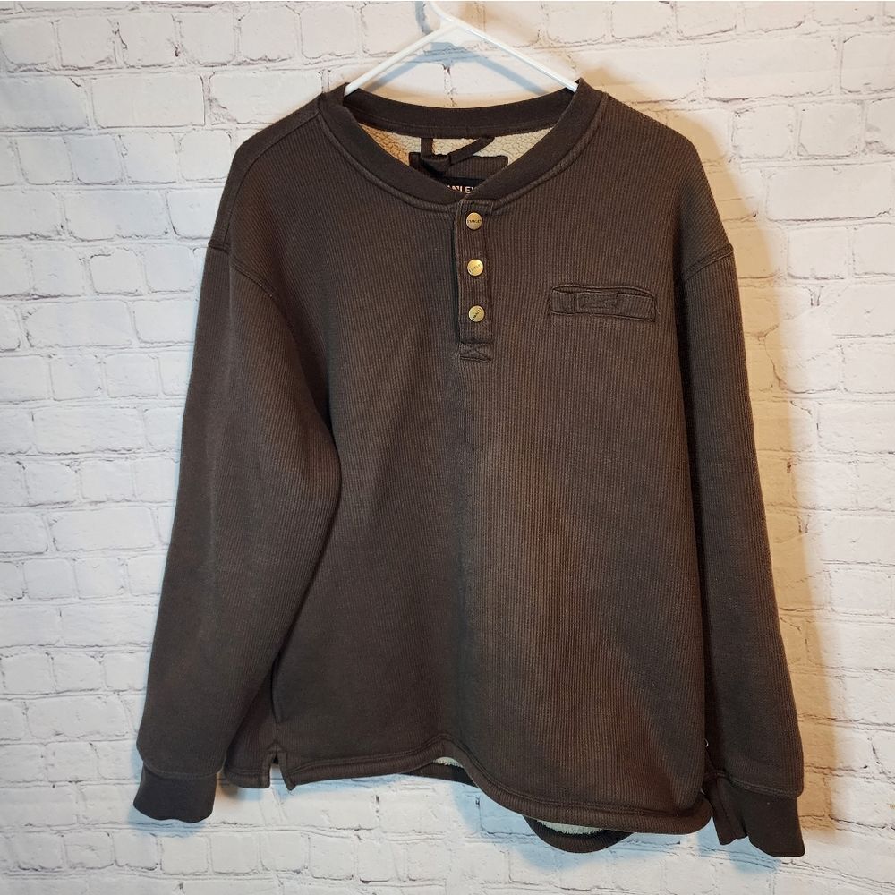 Men's Stanley heavy button-up sweater, size XL